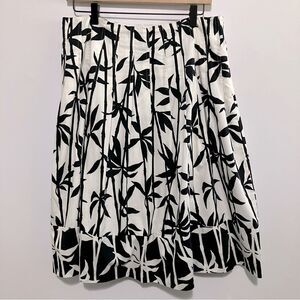 Jones New York Signature Skirt Women Size 8 Black and White Bamboo Print Cotton